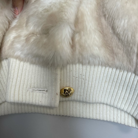 JUICY COUTURE Beige Faux Fur Hooded Bomber Jacket - Picture 6 of 9